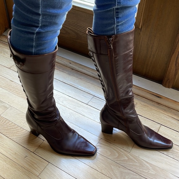 Nero Giardini Tall Brown Leather Boots, Woman Size 6.5 - Picture 3 of 16